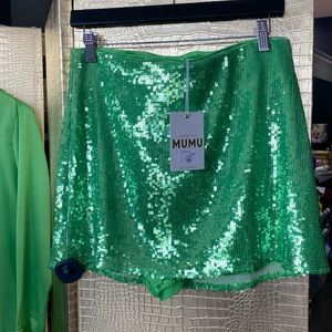 Green sequin show me your Mumu skort
